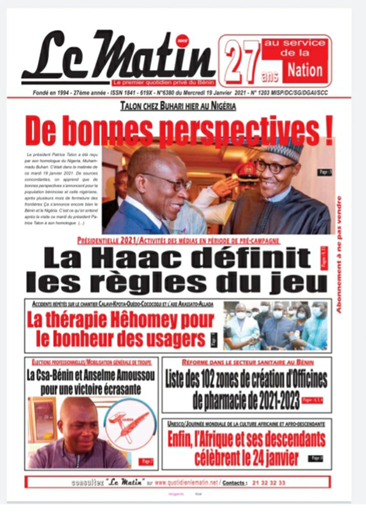 lematindubenin2021